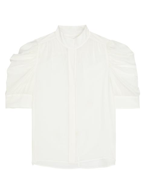 Gillian puff-sleeve silk-chiffon blouse