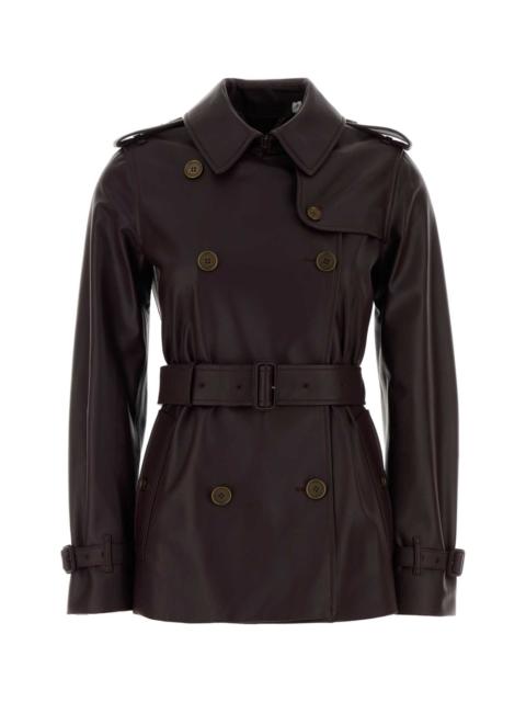 Burberry Burberry Women Aubergine Leather Trench Coat