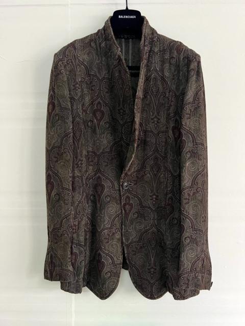 Julius Julius Vintage FW05 Distressed Lapel Flower of Life Jacquard Reversible Blazer