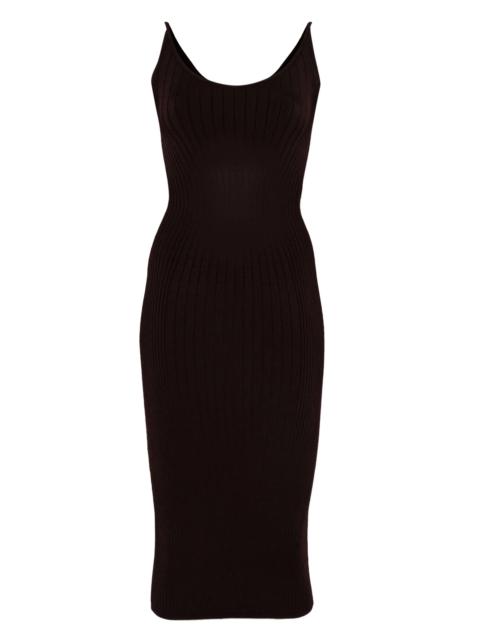 MUGLER ribbed midi dress