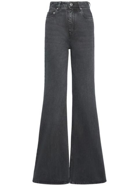 High rise wide cotton jeans