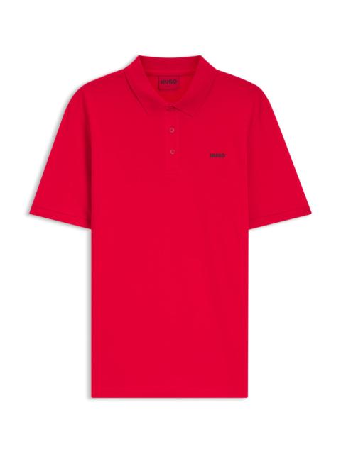 HUGO REGULAR-FIT COTTON POLO WITH LOGO PRINT