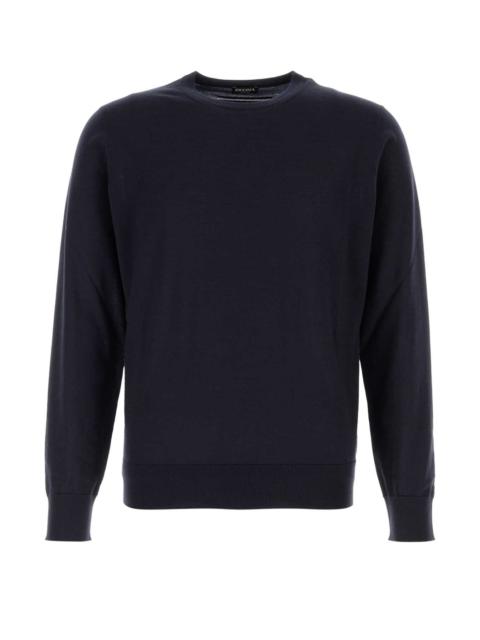 ZEGNA Zegna Men Midnight Blue Cashmere Blend Sweater