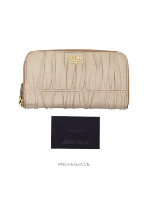 Prada Prada Zip Long Wallet - Blush Nappa Gaufre Leather
