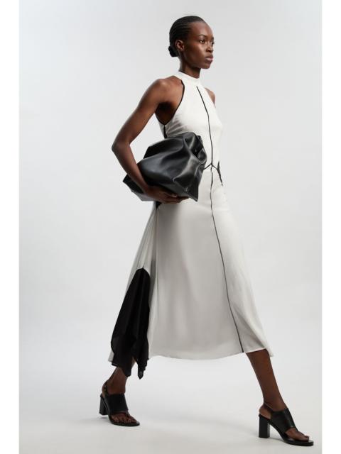 KAREN MILLEN Colour Block Fluid Tencel Halter Neck Woven Maxi Dress
