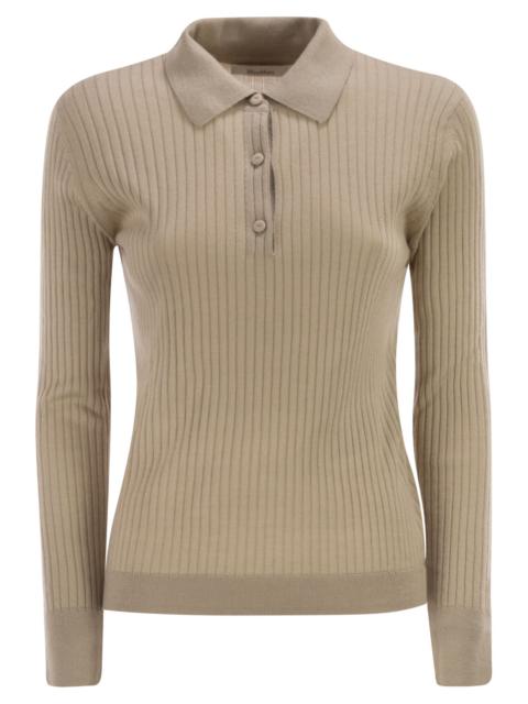 Max Mara Maxmara Women Mxpgitano - Ribbed Knit Polo Shirt In Cashmere And Silk