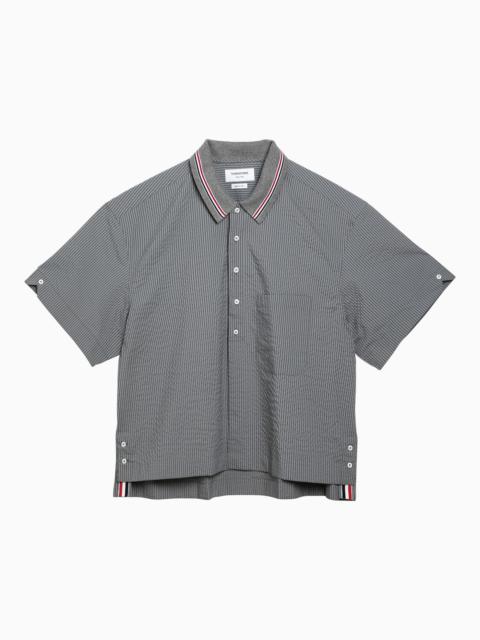 Thom Browne Grey Striped Short Sleeved Shirt