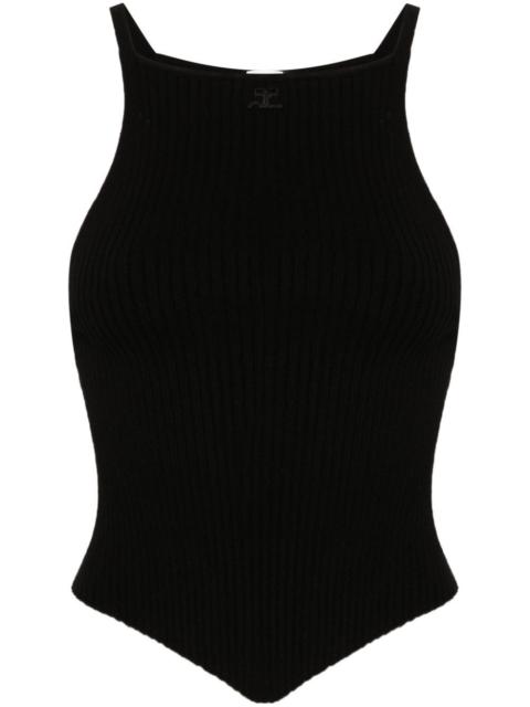 Courreges Women Pointy Ribbed Knit Tank Top