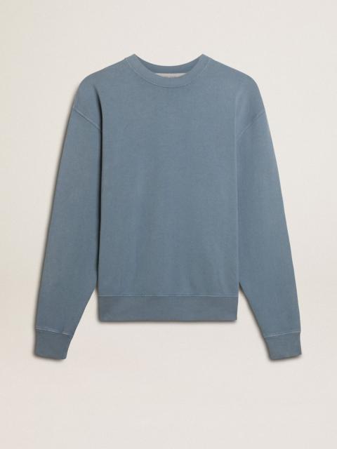 Golden Goose Baby blue sweatshirt with reverse logo on the back - Jersey Capsule