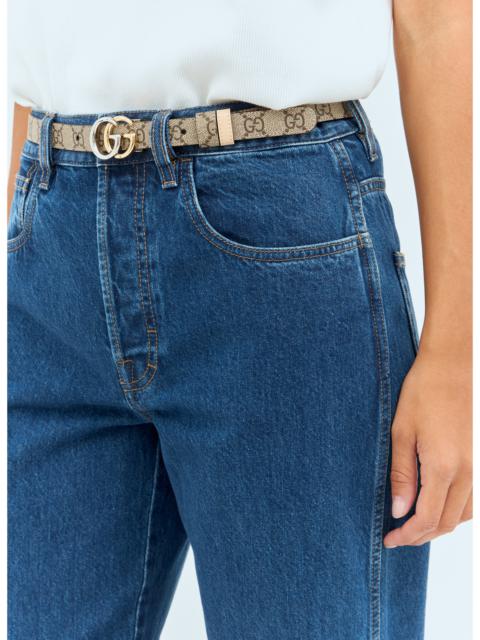 Gucci Women Gg Marmont Reversible Thin Belt