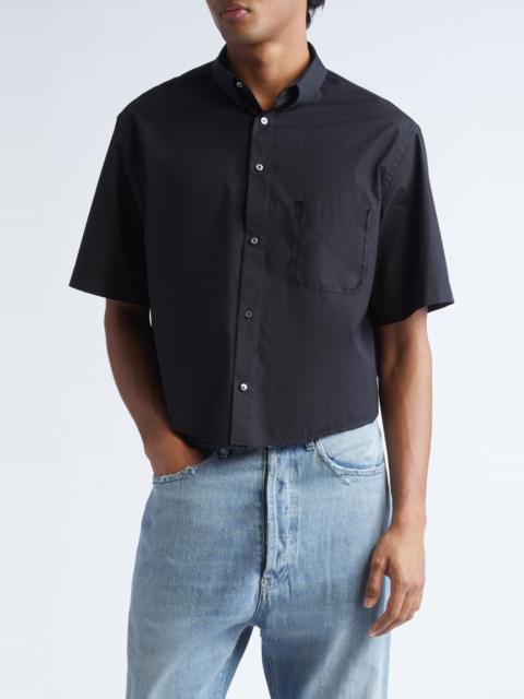 Maison Margiela Maison Margiela Short Sleeve Button-Down Shirt in Black at Nordstrom