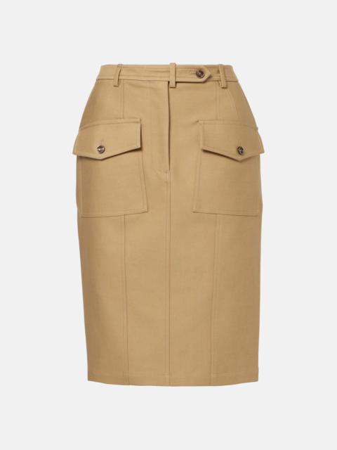 TOM FORD Cotton-blend tricotine midi skirt