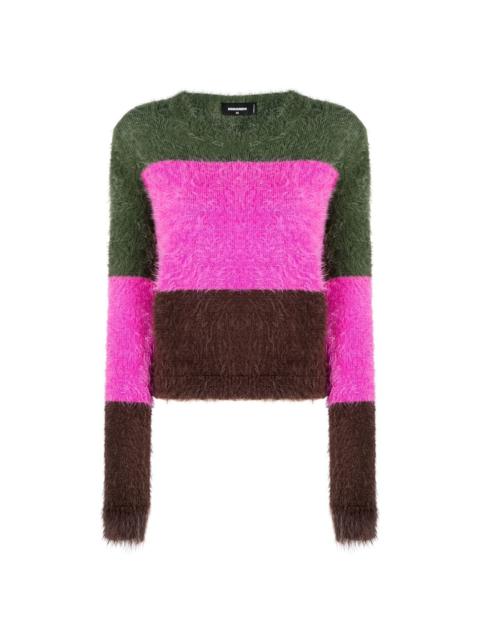 DSQUARED2 striped brushed-effect jumper