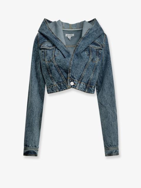 Alaïa Alaia Hooded Denim Jacket Blue Women