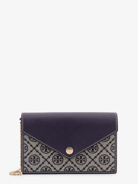 TORY BURCH Tory Burch T-Monogram Envelope Chain Wallet Blue