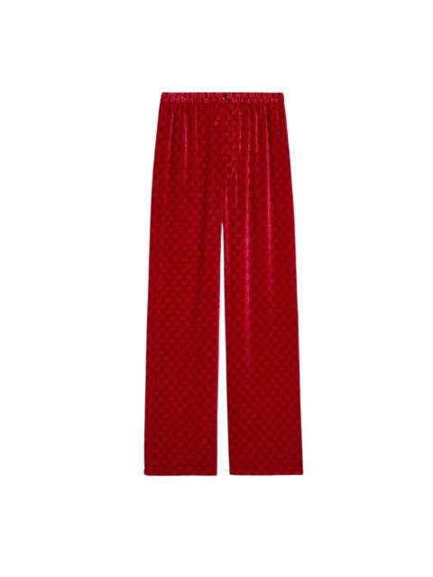 GUCCI GG Velvet Devoré Wide-Leg Pants