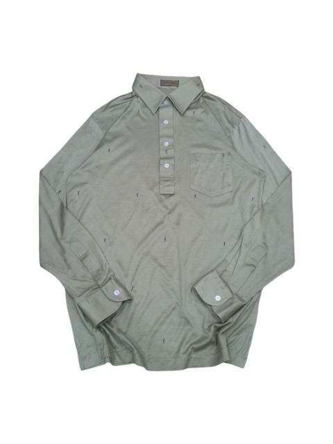 SAINT LAURENT Rare! Vintage Yves Saint Laurent Monogram LS Polo