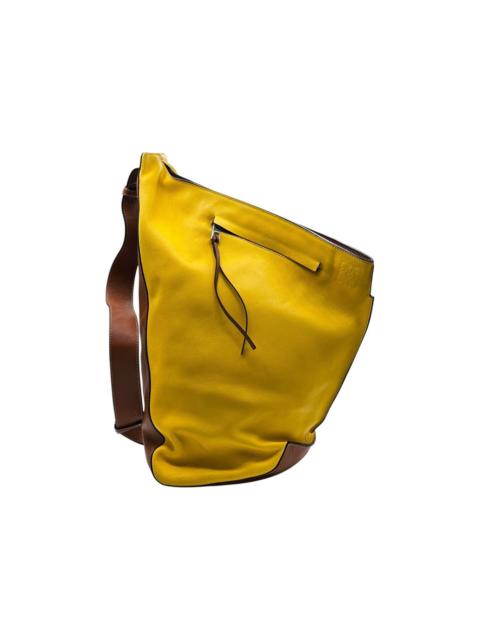 Loewe Anton Leather Sling Backpack Crossbody Bag Yellow Brown