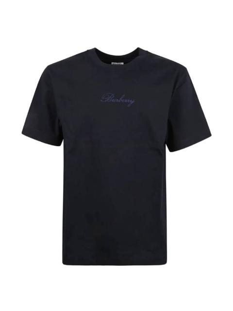 Burberry Burberry Ryan Check Cursive Logo Cotton T-Shirt