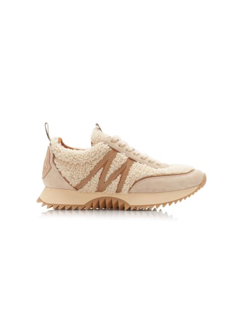 Moncler Pacey Shealing-Suede Sneakers tan