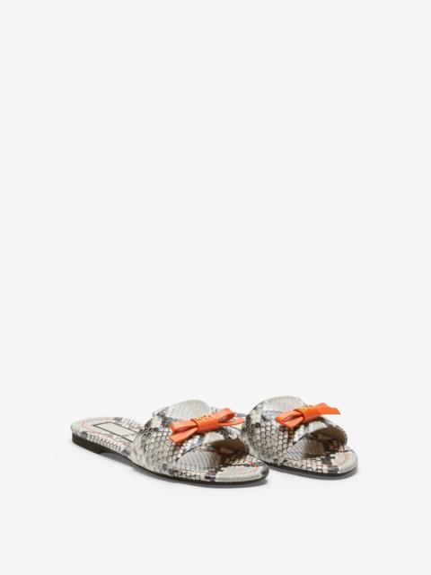 N°21 SLIDE SANDALS WITH BOW
