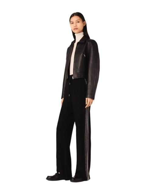 maje maje Trousers with rhinestone band in Black at Nordstrom