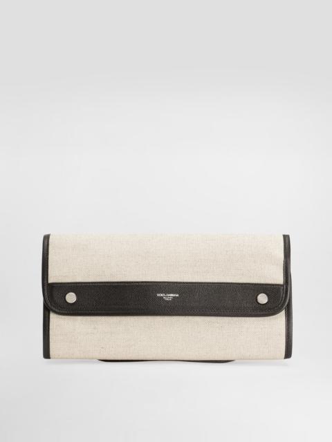 Atene salt&pepper and calfskin necessaire