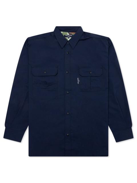 Comme des Garçons Homme SOLOTEX POCKET L/S SHIRT - BLUE