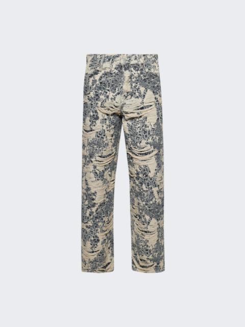 Acne Studios 1981 Denim Distressed Monogram Jeans 863 Mid Blue