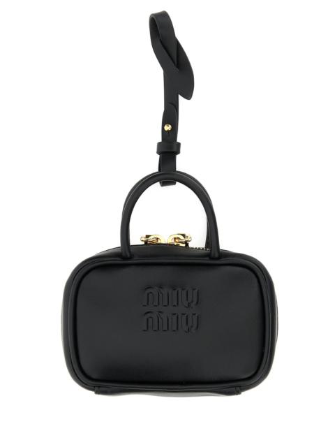 Miu Miu Women Black Leather Beau Keyring Necessaire