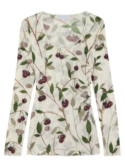 Stella McCartney Stella Mccartney Cherry Print Mesh top
