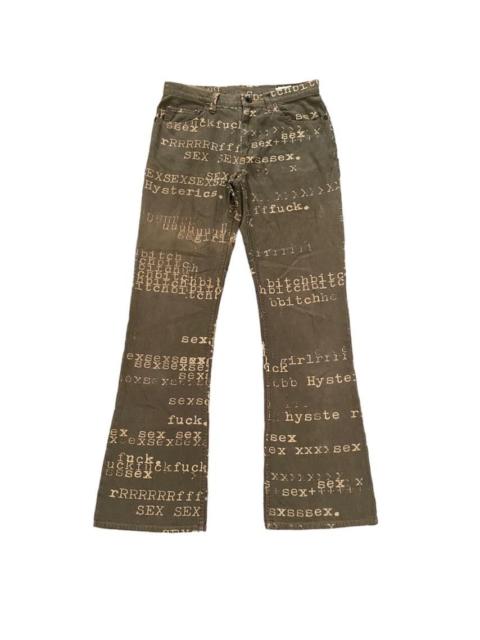 Hysteric Glamour Archive Hysteric Glamour pants sex bitch poem