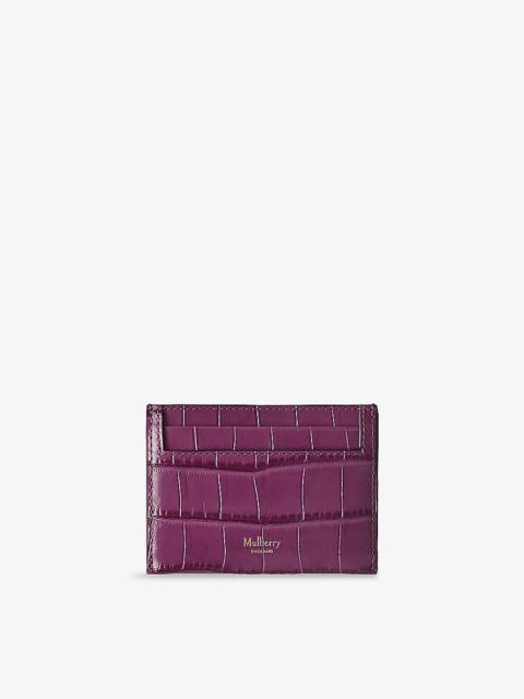 Croc-Effect Leather Card Holder