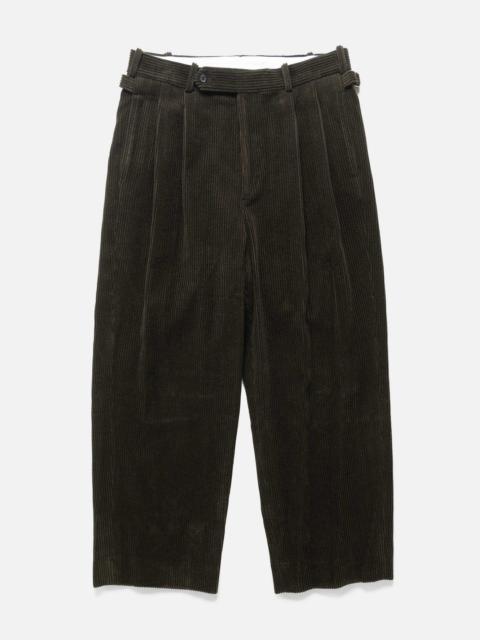 A.PRESSE Wool Corduroy Wide Tapered Trousers Khaki