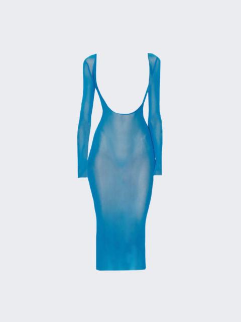 Jean Paul Gaultier X Shayne Oliver  Mesh Low Cut And Backless Dress Ibiza Blue