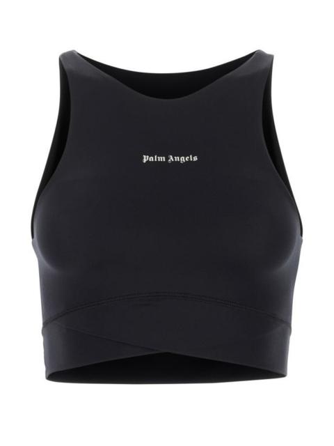 Palm Angels Woman Black Stretch Nylon Top