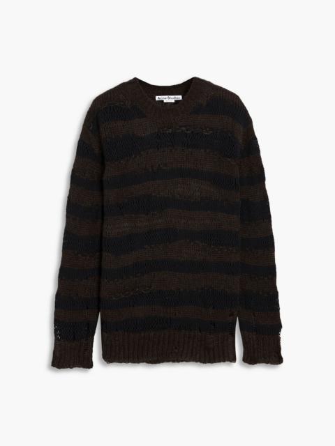 Acne Studios Distressed striped knitted sweater