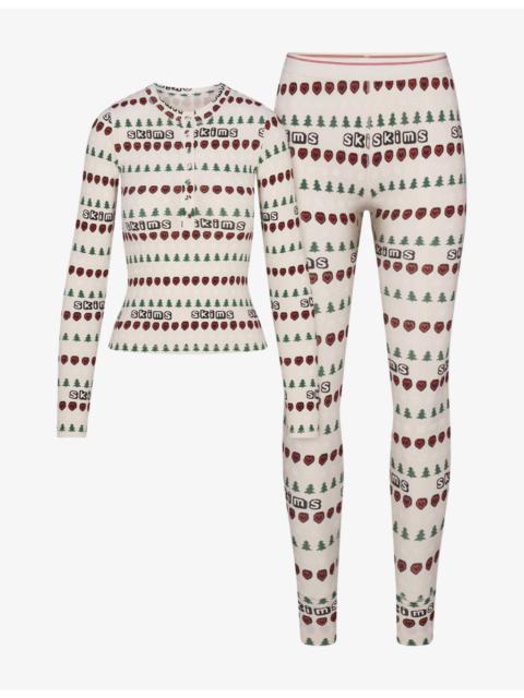 SKIMS Cactus Plant Flea Market x SKIMS Ribbed Henley Cotton-Jersey Lounge Set