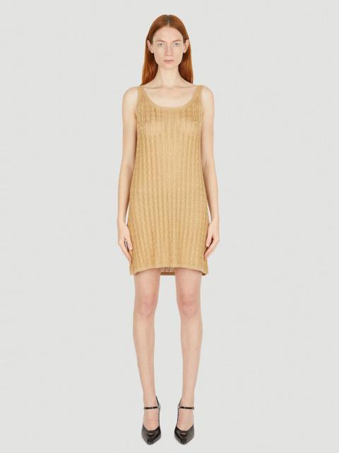 Prada Metallic Cabel Knit Dress