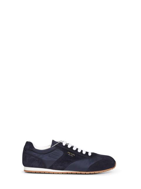 Prada Prada Calzature Men Blue Re-Nylon And Suede Sneakers
