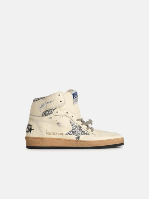 Golden Goose 'SKY STAR' WHITE LEATHER SNEAKERS