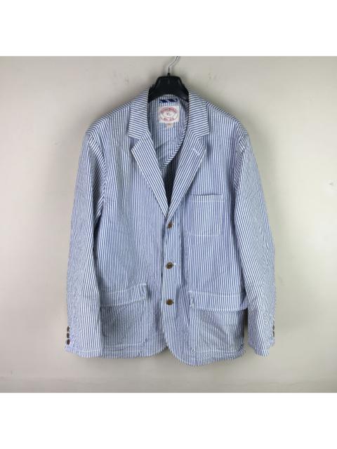 Other Designers Brooks Brothers - Brooks Brothers Seersucker Blue White Striped Blazer Jacket