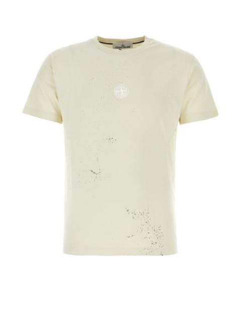 Stone Island Man Ivory Cotton T-Shirt