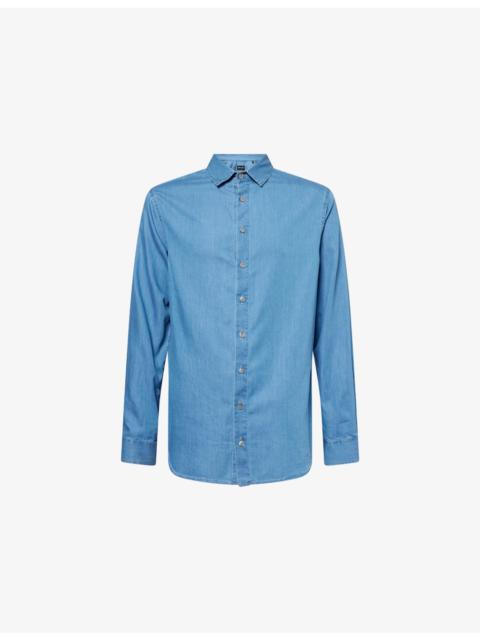 GIORGIO ARMANI Boston-Collar Regular-Fit Denim Shirt