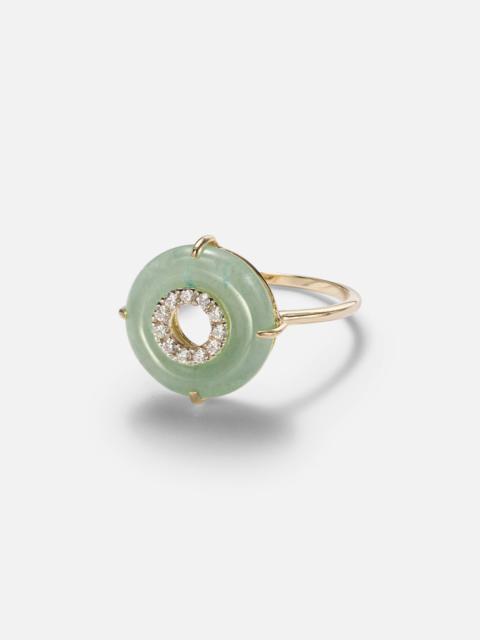 MATEO 14kt gold ring with jade and diamonds