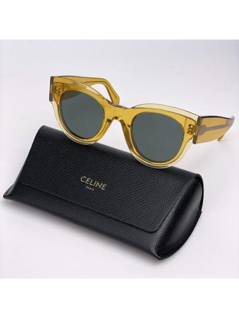 CELINE SALE! NEW Celine CL40008I 39N Unisex Yellow Green Rounded Cat Eye Sunglasses