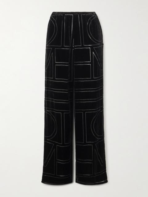 TOTEME Devoré-velvet Wide-leg Pants