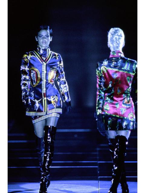VERSACE Vintage Gianni Versace Couture Canova Print Velvet Skirt Suit
