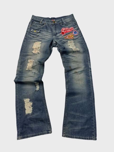 Flare Distressed Patches Junya Watanabe Style Denim Jeans