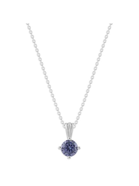 Other Designers DiamondMuse Belacqua Alexandrite June Birthstone Round Pendant Necklace in Sterling Silver